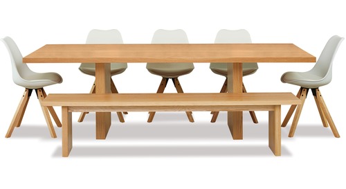 Yoko 7-Pce Dining Suite - Bench & 5 x Dima Chairs